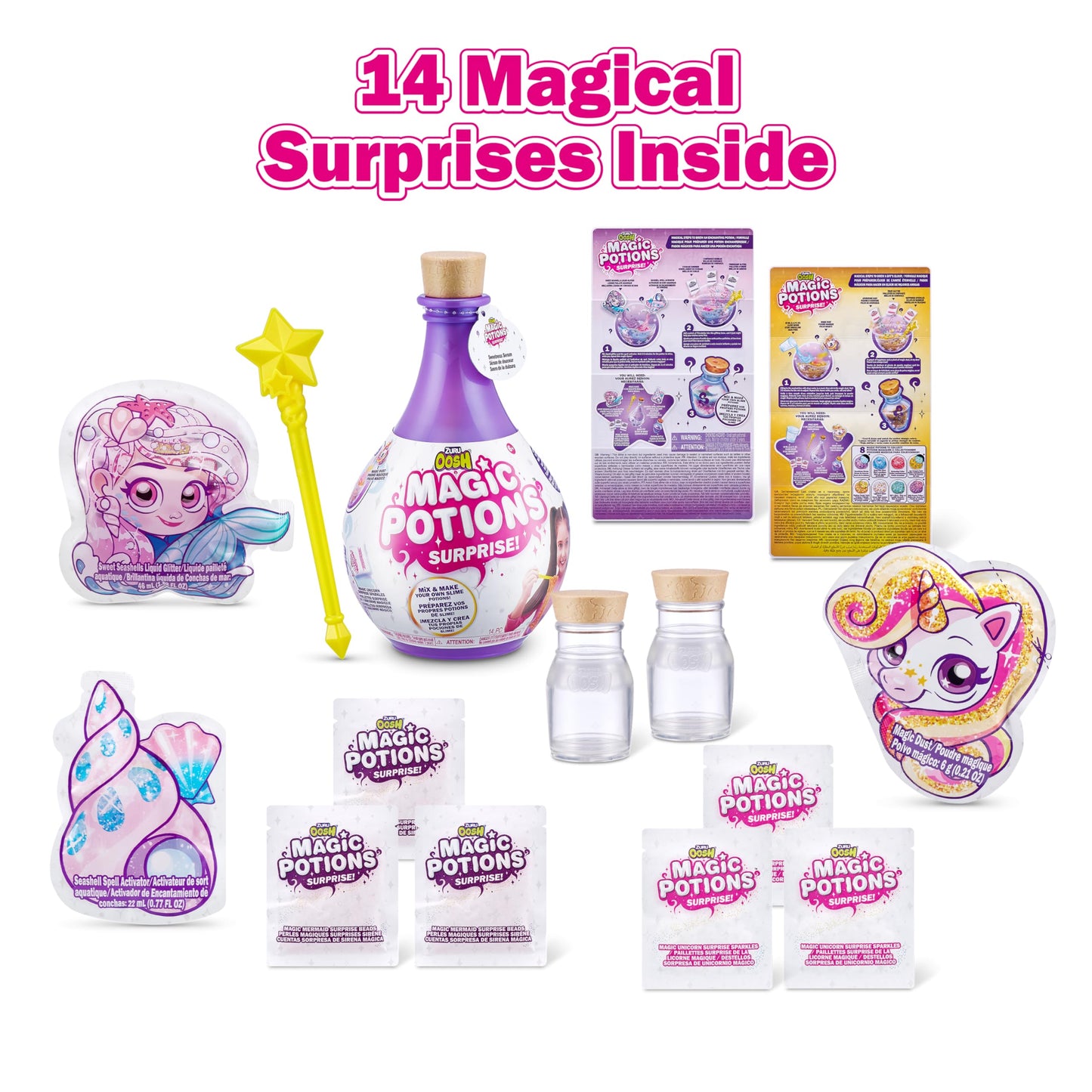 Oosh Potions Slime Surprise (Purple) By Zuru Diy Slime Kit With Sparkles, Beads, Glittler, Stress Relief, Party Favors, Magical