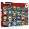 Stained Glass Christmas Puzzles for Adults 1000 Pieces,Christmas Jigsaw Puzzle Collection Features Santa Claus Dog Cat Snowman,