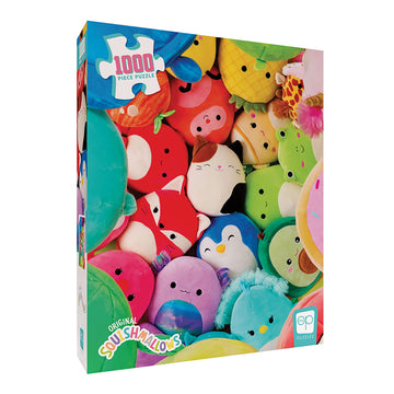 Squishmallows “Share My Squad” 1000 Piece Jigsaw Puzzle | Collectible Puzzle Artwork Featuring Cam The Cat, Puff The Penguin And More | Officially-Licensed Squishmallows Puzzle & Merchandise