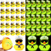 Simgoing 24 Pcs Cruise Duck Gift Bulk Glow In The Dark Rubber Ducks With Sunglasses Tiny Sailing Toy Squeaky Nautical Ship Toy For Birthday Baby Shower Party Favors Classroom Carnival