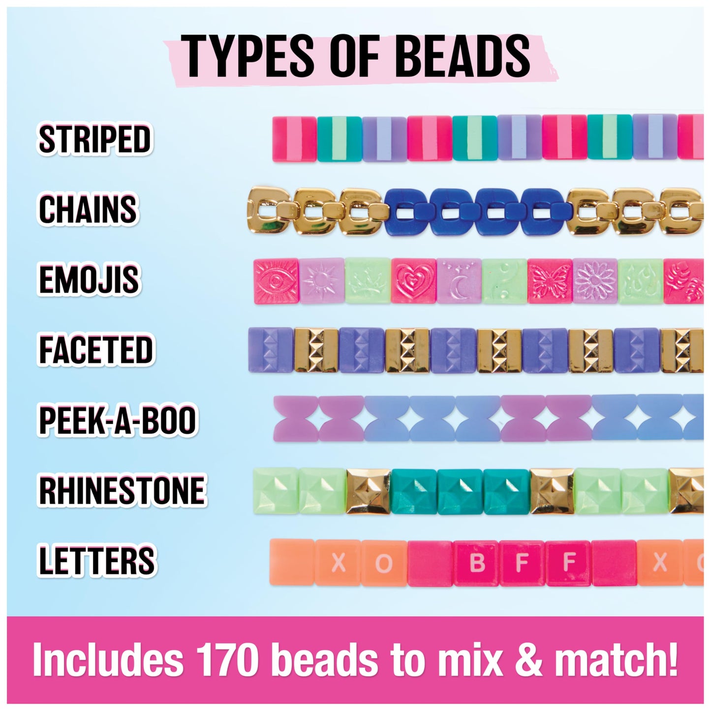Cool Maker PopStyle Bracelet Maker, 170 Beads for Bracelets, Make & Remake 10 Bracelets, Bracelet Making Kit, Arts & Crafts Chri