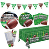 Football Party Supplies Kit Serve 25, Includes Disposable Dinner Plates, Dessert Plates, Napkins, Cups,And Football Tablecloth,