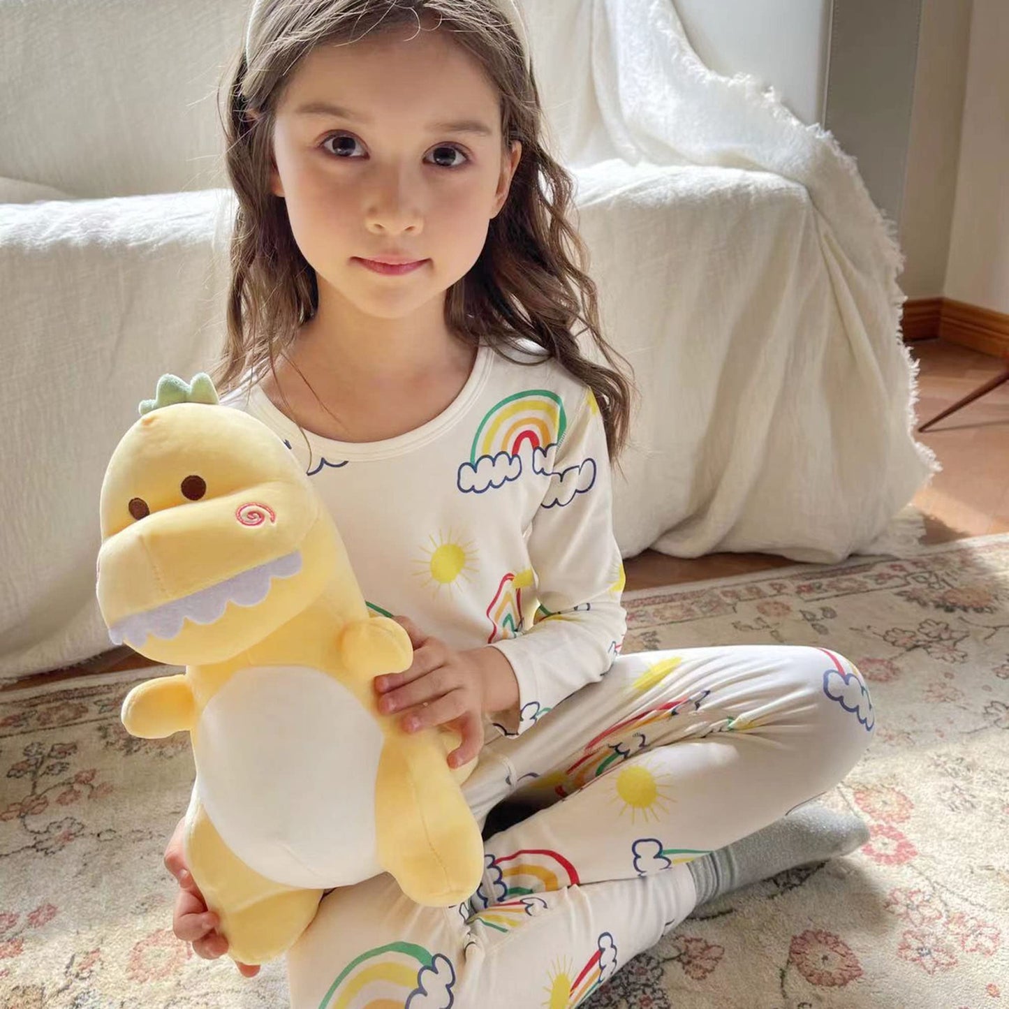 Adorlynetty Dinosaur Stuffed Animal,12“ Cute Stuffed Dinosaur Plush Soft Dino Stuffed Animals Dino Plush Dinosaur Plushie Toys For Boys Girls Kids Baby Toddlers (Yellow)