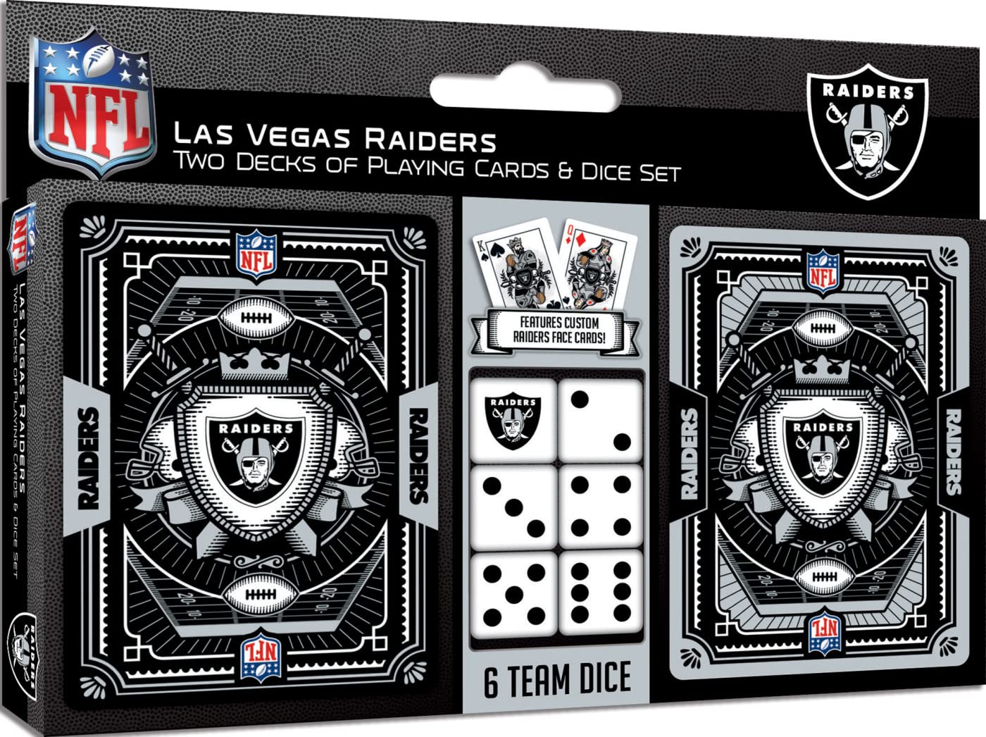 Las Vegas Raiders Playing Cards And Dice Set