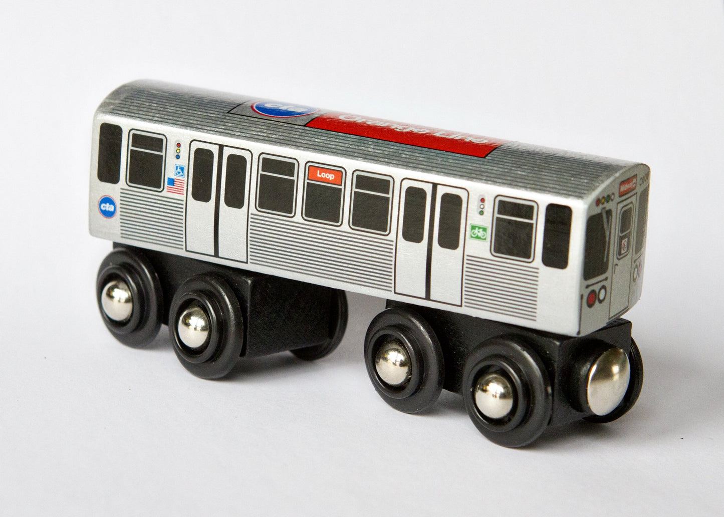 Munipals Mp0311Or Wooden Subway 'L' Train Chicago Cta Orange Line Midway Airport