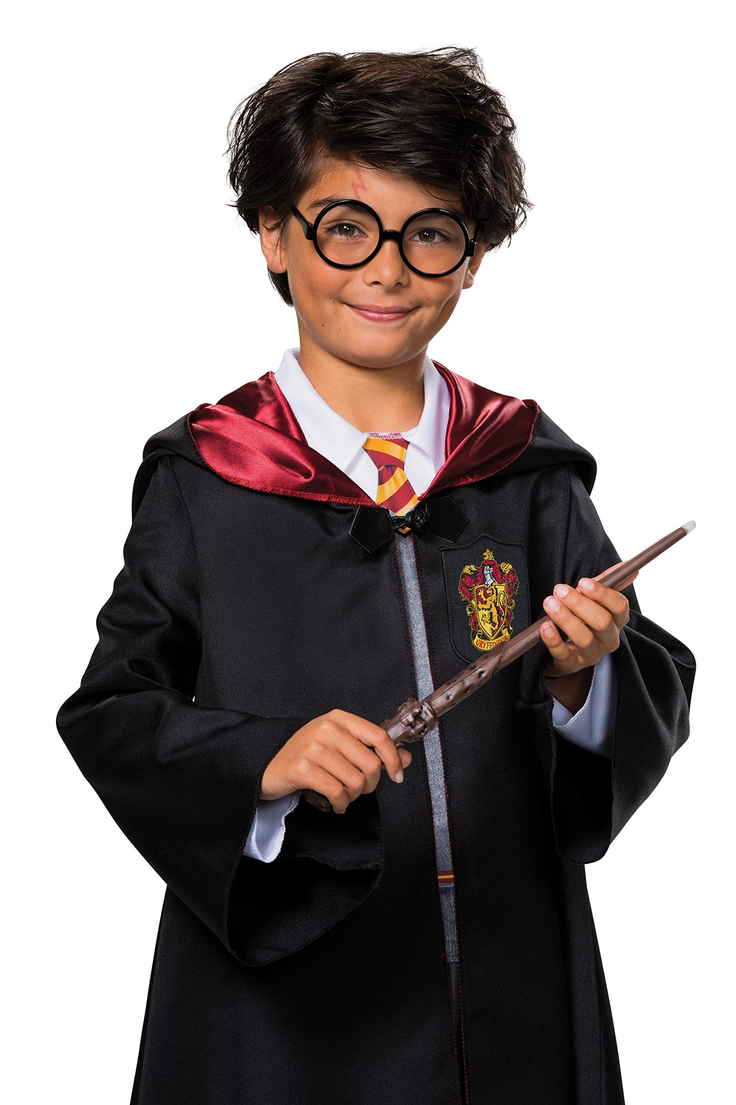 Harry Potter Costume Combo, Official Wizarding World Harry Potter Hooded Robe, Glasses And Wand For Kids, Size Large (10-12)