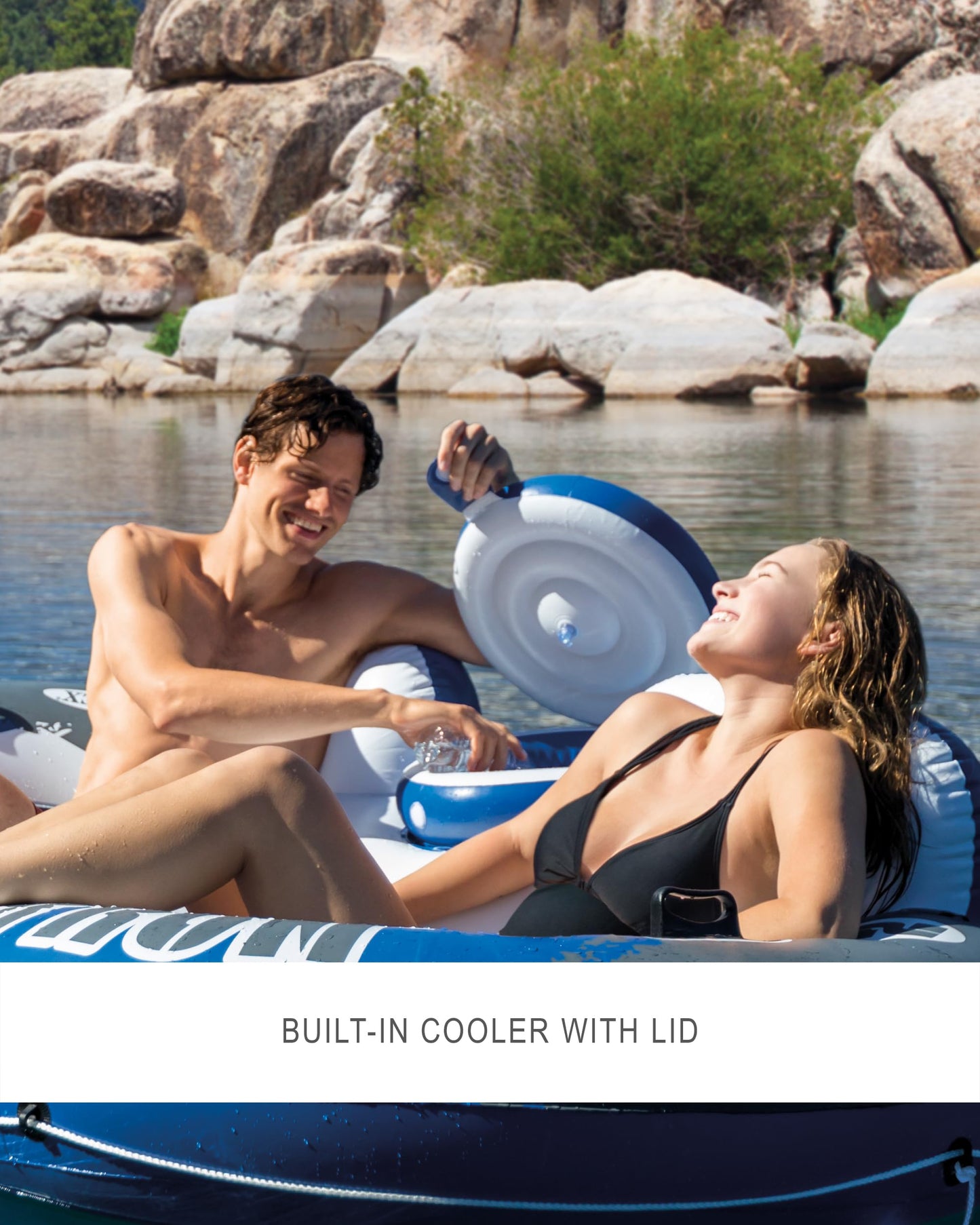 Intex 58837Ep River Run Ii Sport Lounge, Inflatable Water Float, 951/2' X 62'