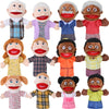 Shappy 12 Pcs Family Hand Puppets 12 Inch Grandparents, Mom & Dad, Brother & Sister, Son Daughter Plush Hand Puppet Toys Role-Pl