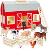 Gmaophy Farm Animals Toys For 3+ Year Old Toddlers Girls Boys, Big Wooden Barn Farm With Figures Animals Toy For Kids, Farm Playset Educational Learning Toys, Ideal Christmas Birthday Gifts