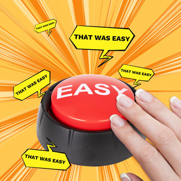 REFARICO Easy Button for Quiz Competition and Family, Funny Button with Sound Effects, Button Desk Accessories, Gag Gifts for Ma
