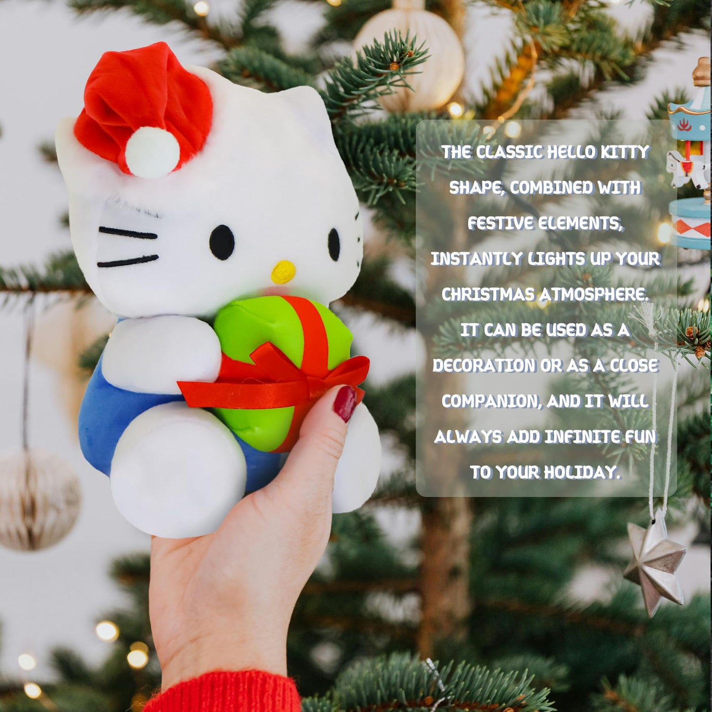 Coaqac 8-Inch Christmas Cat Plush Toy - Perfect, Christmas Decorations, And Stocking Stuffers