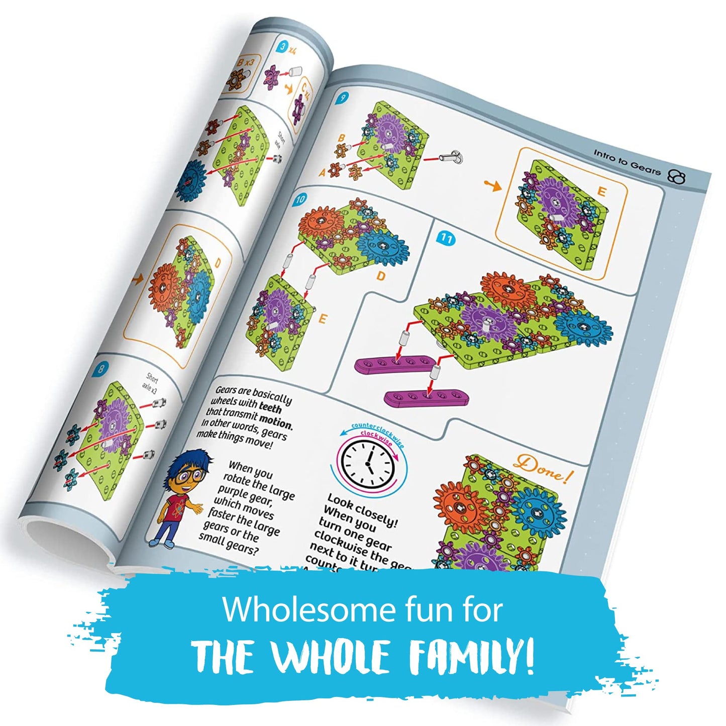 Thames & Kosmos Kids First: Intro To Gears Stem Experiment Kit For Ages 3+ | Build 4 Models, Learn About Gears, Power & Motion | Intro To Mechanical Engineering For Young Learners | Durable Parts