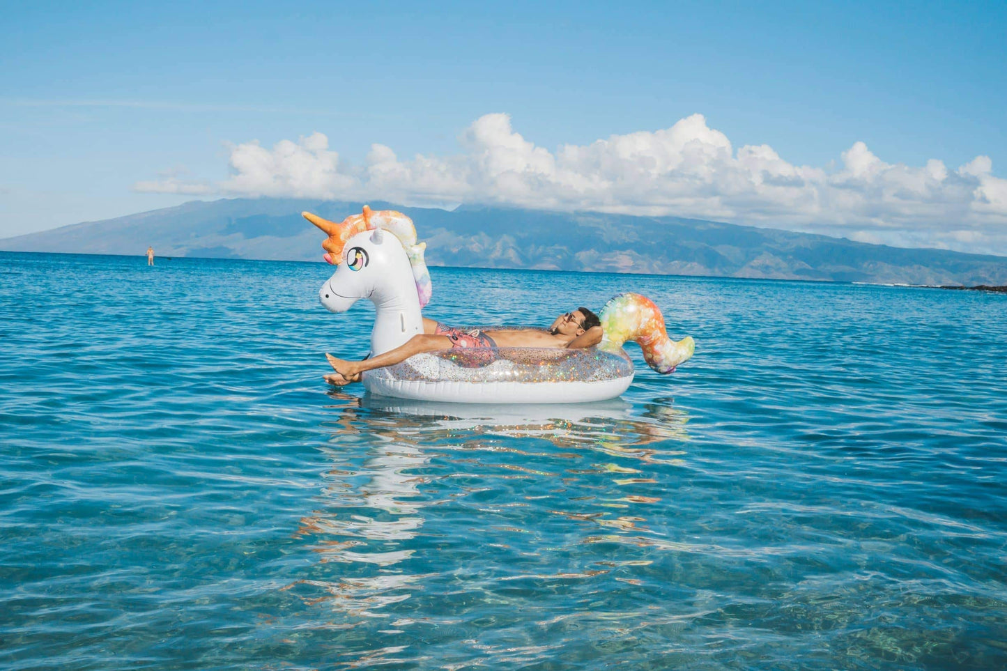 Poolcandy Gigantic Inflatable 2 To 3 Person Pool, Beach, And Lake Swim Rafts (Gigantic 2 To 3 Person Gold Glitter Unicorn)