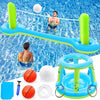 Jasonwell Pool Toys Games Set - 3 in 1 Pool Volleyball Net Basketball Hoop Ring Toss Game Inflatable Floats Water Floating Volle