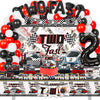 Mpanwen Two Fast Birthday Decorations For Boys, 153 Pcs Race Car Birthday Party Supplies - Backdrop, Toppers, Cupcakes Wrappers,