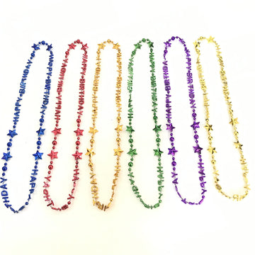 Robbstark 12 Pcs Happy Birthday Bead Necklace Party Gift Supplies