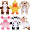 Liliful 6 Pieces Animal Hand Puppets Kids With Working Mouth Animal Puppets Toddler Plush Toy For Show Theater Birthday Easter Basket Stuffers(Farm Animal)