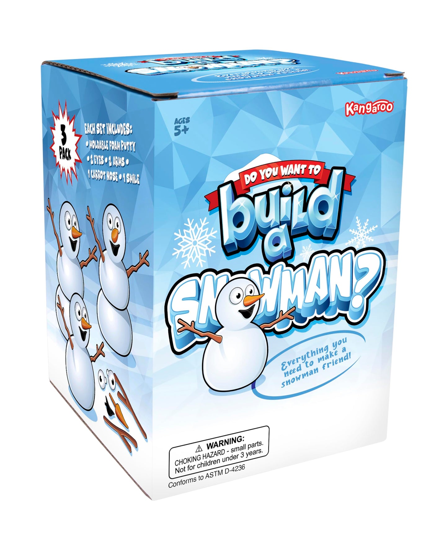 Kangaroo Build A Snowman Kit 3Pk, Do You Want To Build A Snowman, Melting Snowman Putty Kit, Make Snowman Kit, Kids Stocking Stuffers, Toddlers Stocking Stuffers, Snowman Clay Craft Kit, Snowman Craft