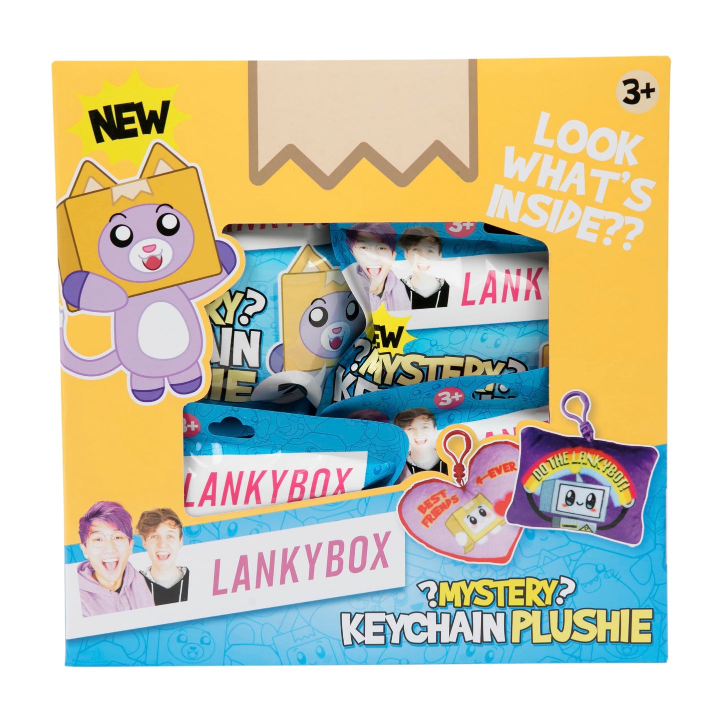 Lankybox Mystery Plush, Collectible Clip-Ons, Officially Licensed Lankybox Merch-Case Of 18 Pieces
