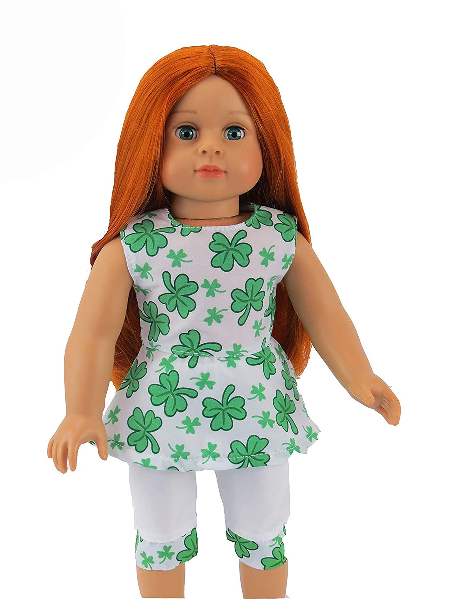 American Fashion World St. Patricks Day Outfit for 18-Inch Dolls | Headband and Shoes Included | enhanced Quality & Trendy Design | Dolls Clothes | Outfit Fashions for Dolls for Popular Brands