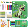Fruit Scented Markers Set 57Pcs With Glitter Dinosaur Pencil Case & Stationery, Art Supplies For Kids Ages 4-6-8, Art Coloring K