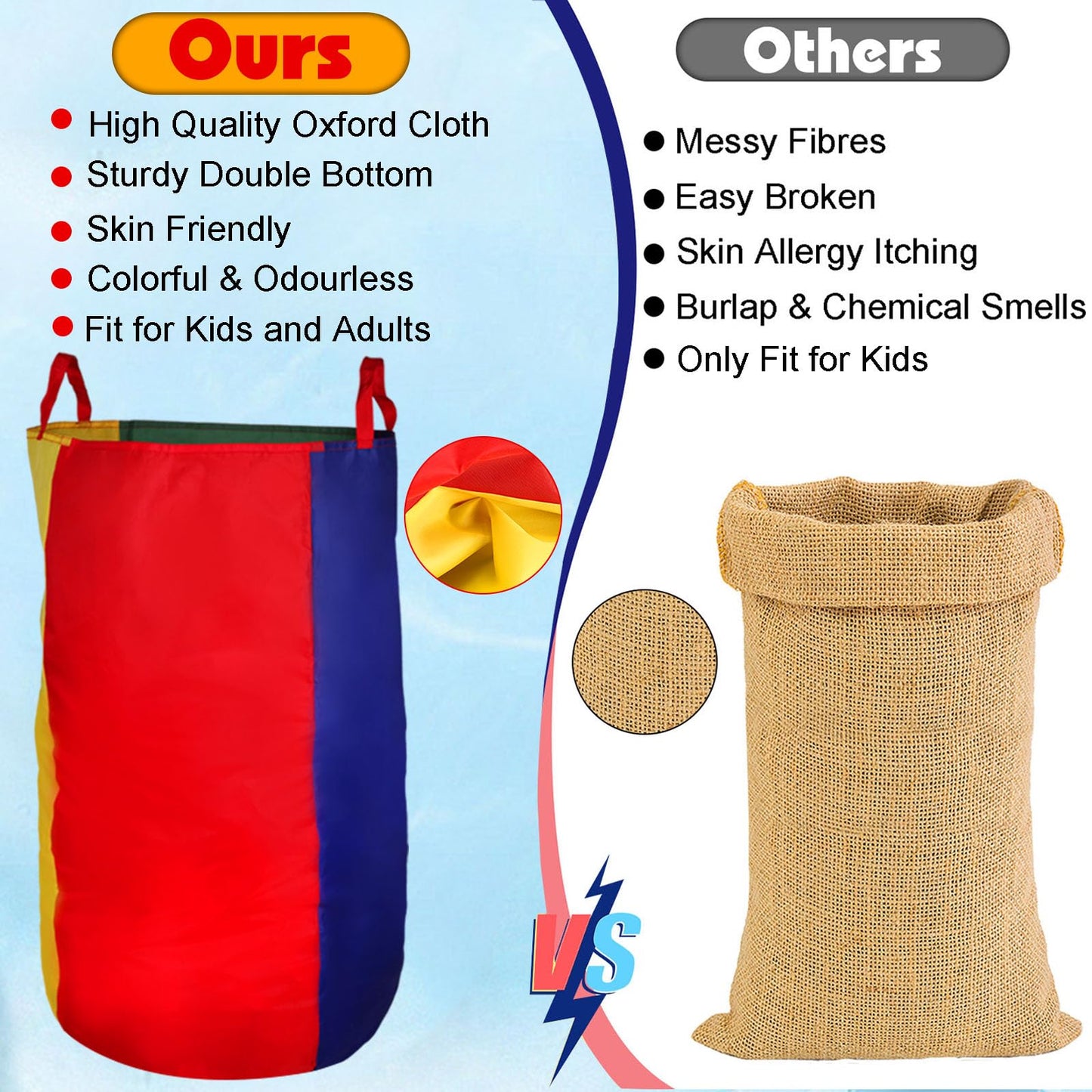 Cwlakon Outdoor Games, Potato Sack Race Bags For Kids Adults, Egg Spoon Relay Race, 3 Legged Race Bands, Birthday Party, Field Day Family Reunion Carnival Outside Yard Lawn Easter Fall Festival Games