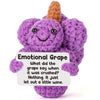 Weming Handmade Positive Crochet Grapes Plush Toy - Emotional Grapes Gift for Coworkers, Friends, Birthdays, Christmas, Under $10