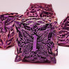 Mjdiceok Dnd Dice Vine Leaf Set Metal Dice 7 Role Playing Dice Polyhedral D&D Solid Dungeons And Dragons Dice (Purple Red)