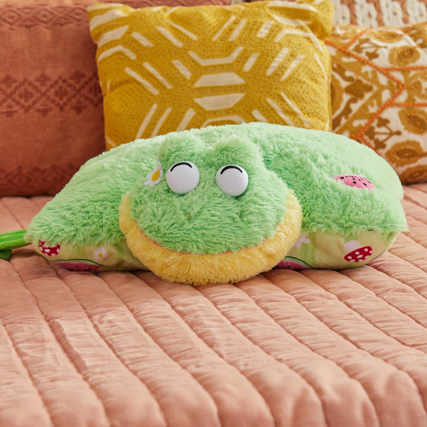 Pillow Pets Sweet Scented Watermelon Frog Stuffed Animal Plush Toy Pillow, 1 Count (Pack Of 1), Green