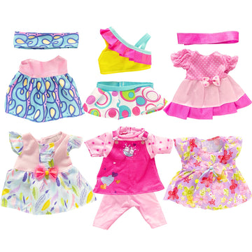 Huang Cheng Toys Set Of 6 Doll Clothes For 10-12 Inch Doll Baby Dress Clothes Outfits Costumes Doll Accessories Clothing Handmade