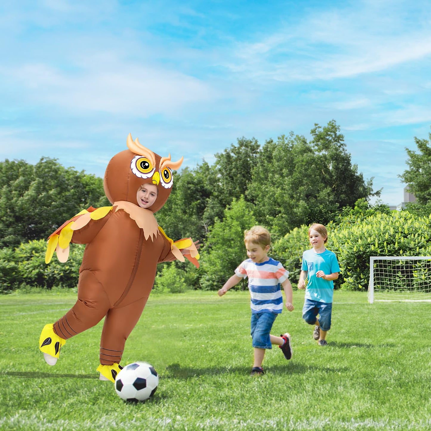 Searhmomo Inflatable Owl Costume for Kids Funny Owl Halloween Costume Animal Blow Up Costumes for Boys Girls Themed Pary Cosplay