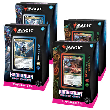 Magic: The Gathering Bundle of 4 Kamigawa: Neon Dynasty Commander Decks | 2 Buckle Up + 2 Upgrades Unleashed