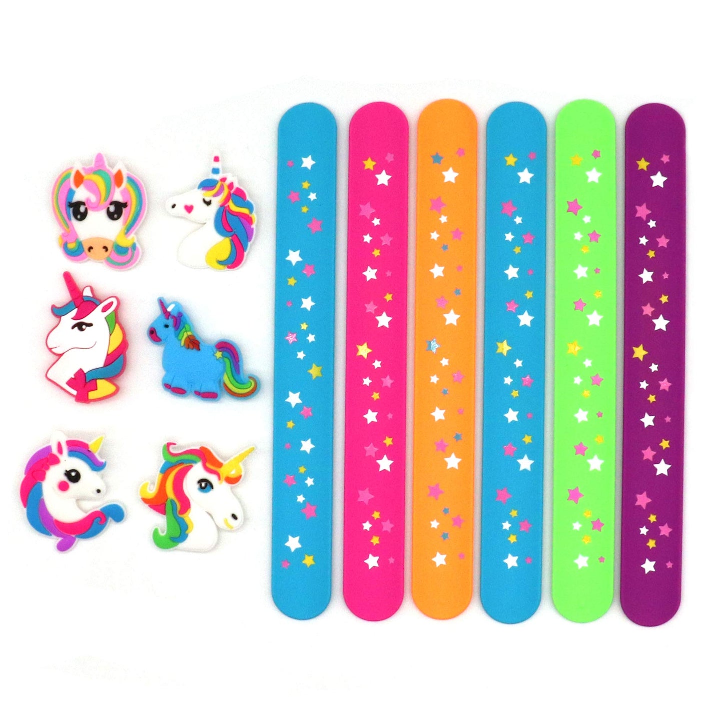 LOCHSOEL Silicone unicorn Slap Bracelets - Silicone Unicorn Wristband Birthday Party Favors, Boys Girls Party Favors Gifts Carni