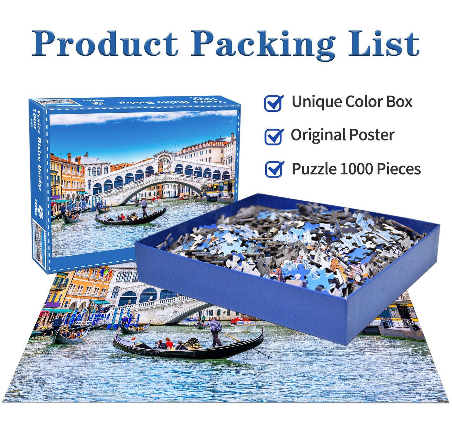 Jigsaw Puzzles For Adults 1000 Piece Puzzle For Adults 1000 Pieces Puzzle 1000 Pieces- Venice Rialto Bridge