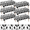 Cow Print Tablecloth (Pack Of 6) 54 X 72 Inch Tablecloths For Cow Themed Party Decorations, And Birthday Party Decorations, Picnic Table Covers, (Black And White)