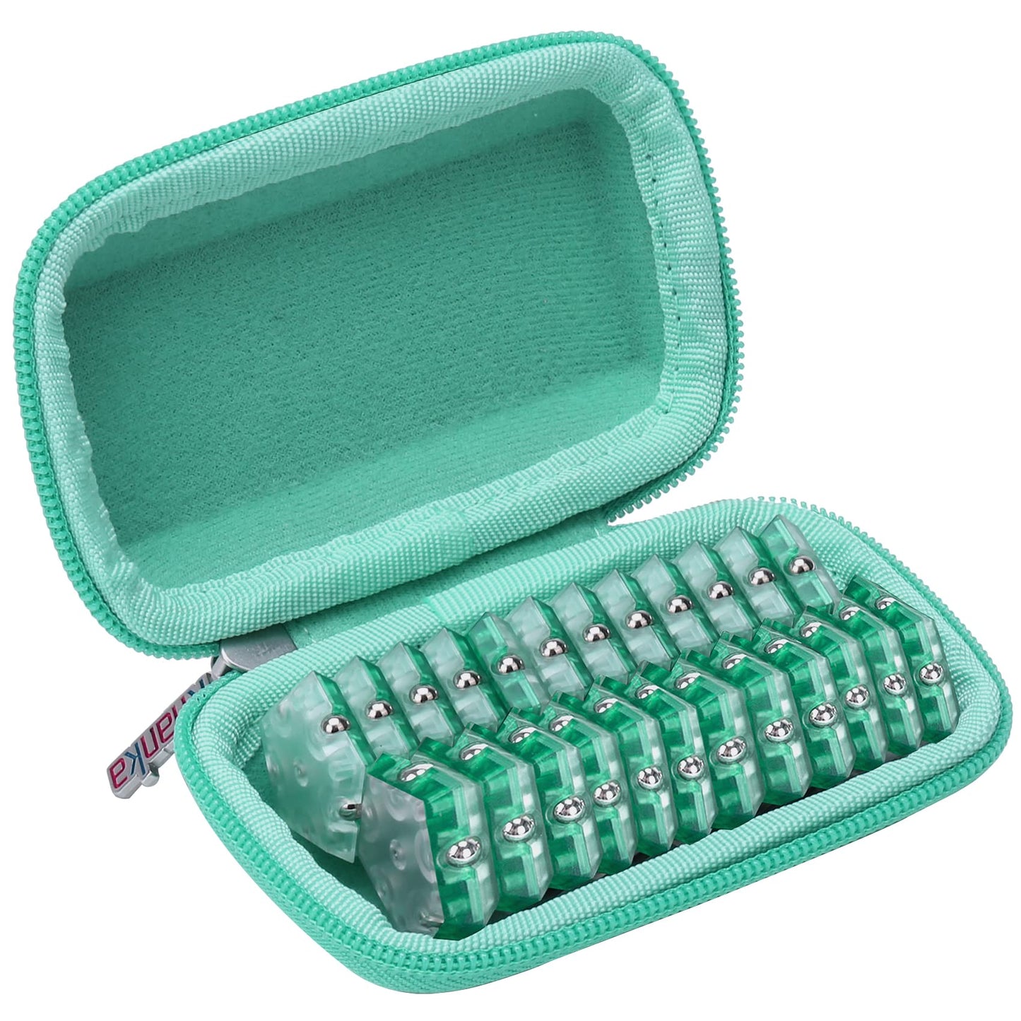 Khanka Hard Carrying Case Replacement For Speks Geode Magnetic Fidget Sphere - Pentagons 12-Piece Set - Slate, Holds 24 Pieces Magnetic Fidget Sphere, Case Only (Teal)