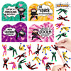AuroTops Valentines Day Cards for Kids, 28 Pack Sticky Wall Climbing Men Ninja with Cute Valentines Cards, Wall Climbers Toys f