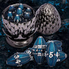 ARUOHHA DND Metal Dice Black Blue Dragon Egg Dice with Rotating Dragon Egg Shell, Dungeons and Dragons Role Playing Game RPG D&D