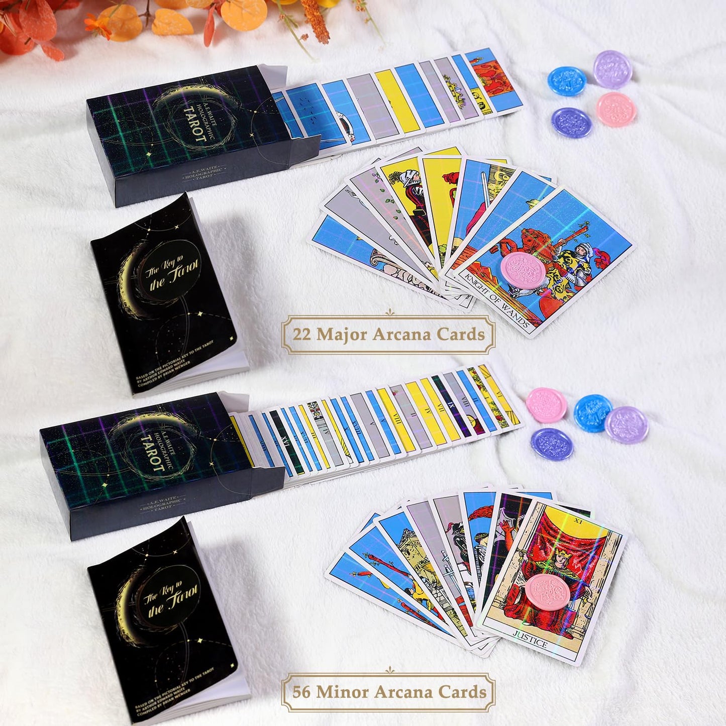 Aquadawn 78 Classic Tarot Cards With Guide Book, Traditional Standard Tarot Cards Set For Fortune Telling Game And Board Game, Sturdy Tarot Cards Deck For Beginners And Experts