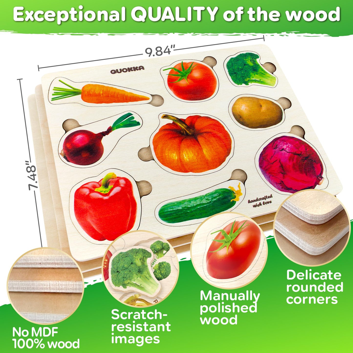 Quokka Wooden Puzzles For Toddlers 1-3 - 3Xset Kids Puzzles Ages 2-4 - Montessori Toy Puzzles For Toddlers 3-5 - Wood Toy Learni