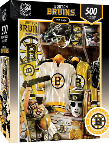Masterpieces Game Day 500 Piece Jigsaw Puzzle For Adults - Nhl Boston Bruins Locker Room - 15'X21'