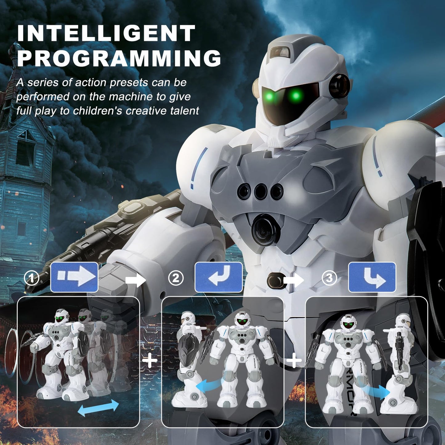 Zreswap Remote Control Robot Toys for Kids: Intelligent Programmable Robot Gifts for Kids Popular Science Story Toys with 2.4Ghz
