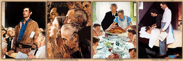 MasterPieces 1000 Piece Jigsaw Puzzle, The Four Freedoms by Norman Rockwell, 13"x39", Cardboard, Model 71817