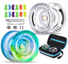 Magicyoyo Responsive Yoyo For Kids K2 Crystal, Dual Purpose Plastic Yo-Yo For Beginners, Replacement Unresponsive Bearing For Intermediate Advanced With12 Yoyo Strings, 2 Kk Bearings, 1 Yoyo Case
