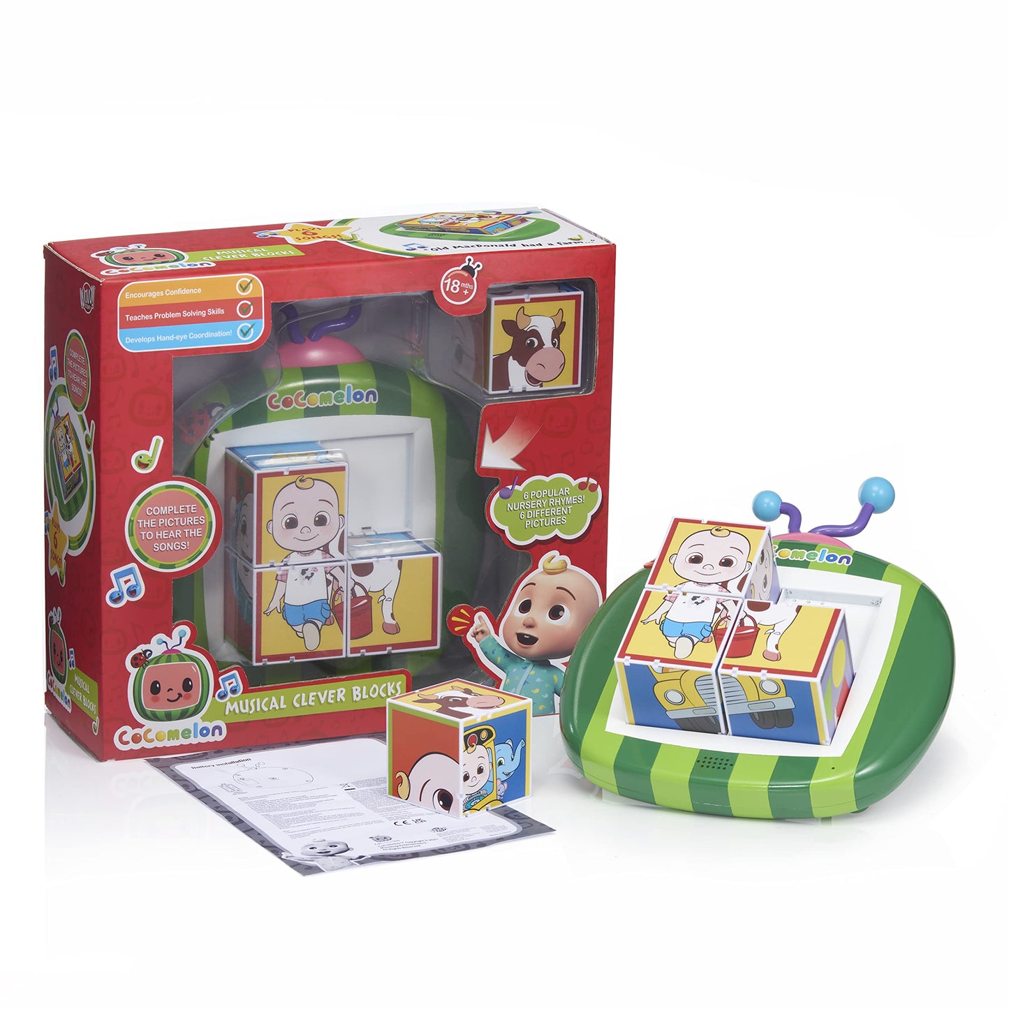 Wow! Pods Cocomelon Toys Musical Clever Building Blocks | Pre-School Learning Toy That Plays 6 Nursery Rhyme Songs | For Toddlers Both Girls And Boys 2, 3, 4 And 5 Years Old