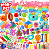 DKZ 1000Pcs Fidget Toys Pack - Bulk Party Favors, Stress Relief Sensory Toys, Goodie Bag Stuffers, Pink Color for Kids & Parties