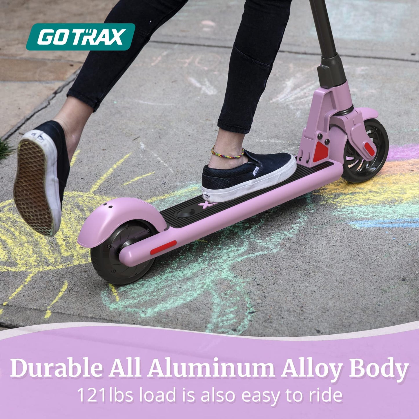 Gotrax GKS Electric Scooter for Kid Ages 6-12, Max 4 Miles Range and 7.5 Mph Speed, 6 Solid Rubber Wheels UL2272 Certification,