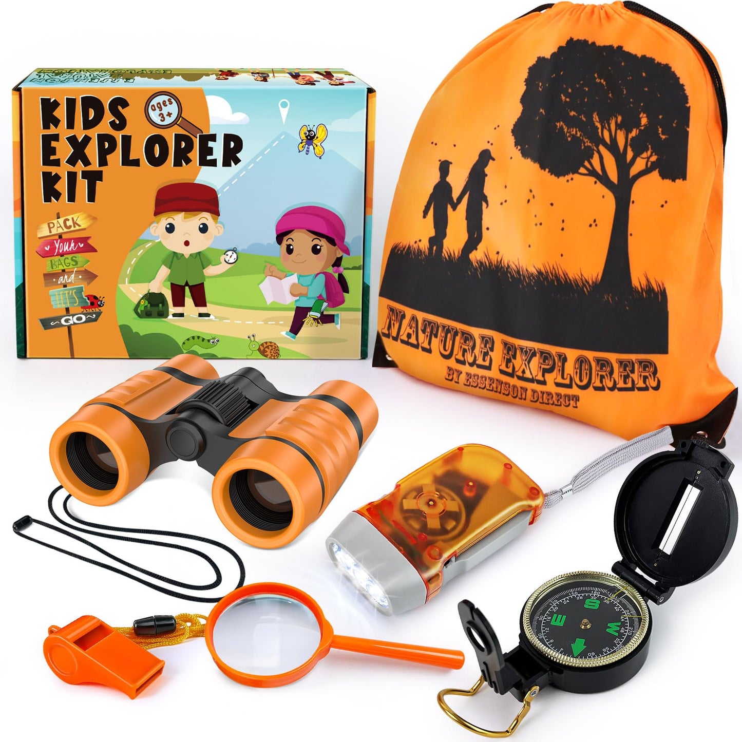 Essenson Kids Explorer Kit - Adventure Kit For Kids, Outdoor Explorer Kit With Binoculars, Summer Outdoor Toys For Kids Ages 4-8