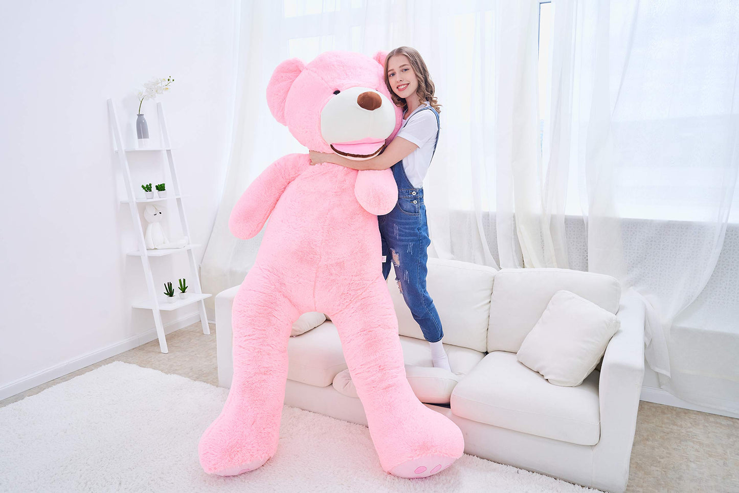 Ikasa Giant Teddy Bear Plush Toy Stuffed Animals (Pink, 78 Inches)