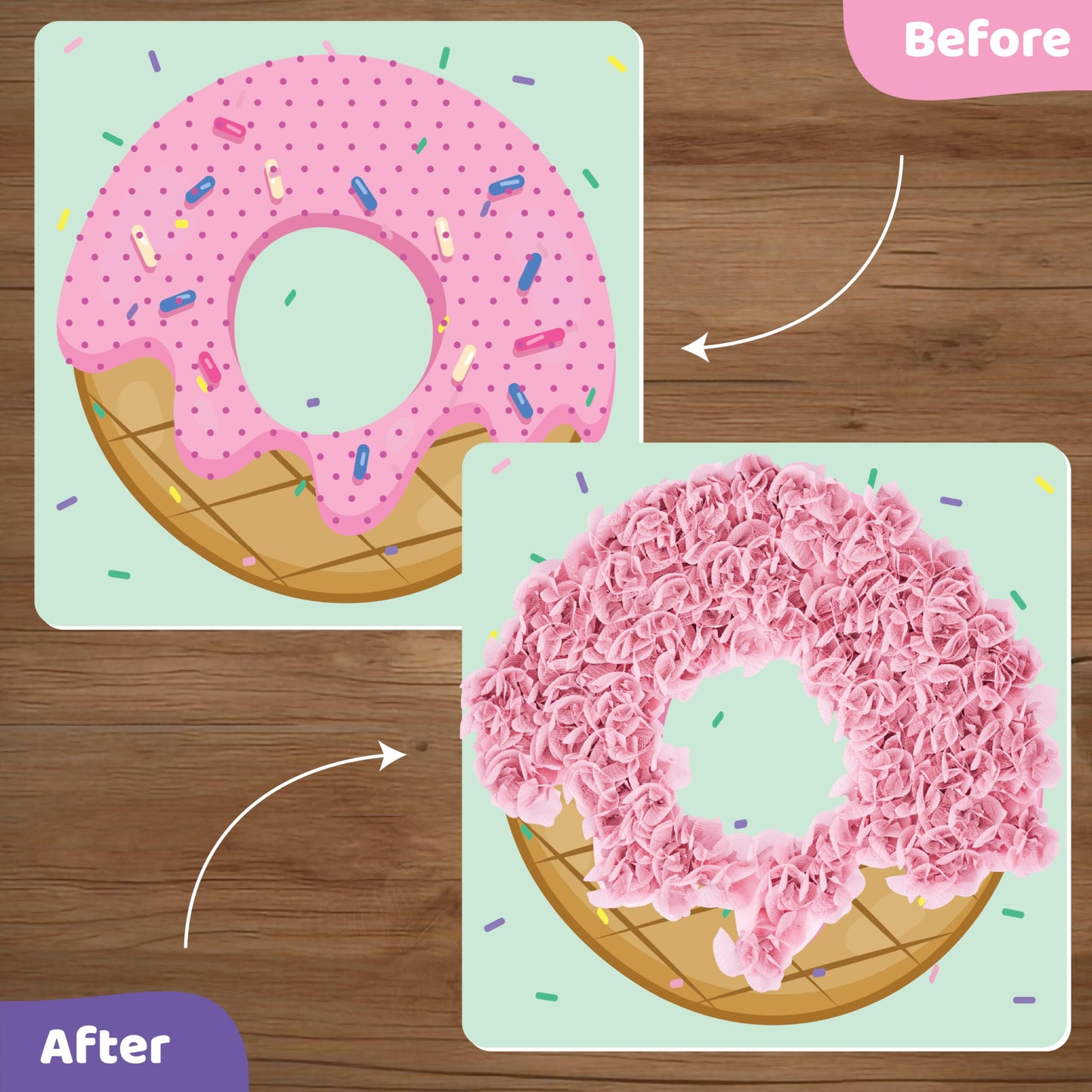 jackinthebox Poke Poke Art for Kids - Candyland Theme, Mess-Free Fabric Art and Craft, Flower Pressing Kits, Gift for Kids, Girl